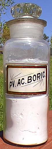 PV AC BORIC LUG Apothecary with contents