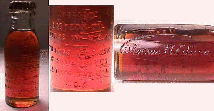 Vintage Battery Oil Bottle Edison Oil Bottle