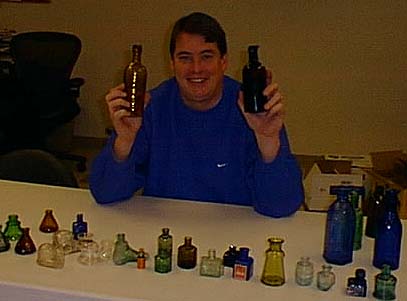 Reggie showing his ink bottles