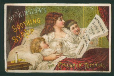 Mrs Winslow's Soothing Syrup Antique Trade Card 1889