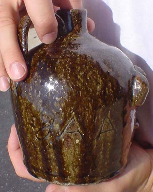 A closer look at the incredible Meaders face jug. Also see back side of jug
